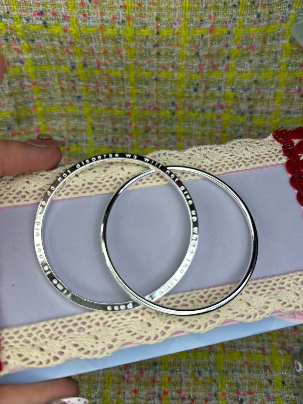 AA great 999 Silver Inspirational Bangle Set - Silver